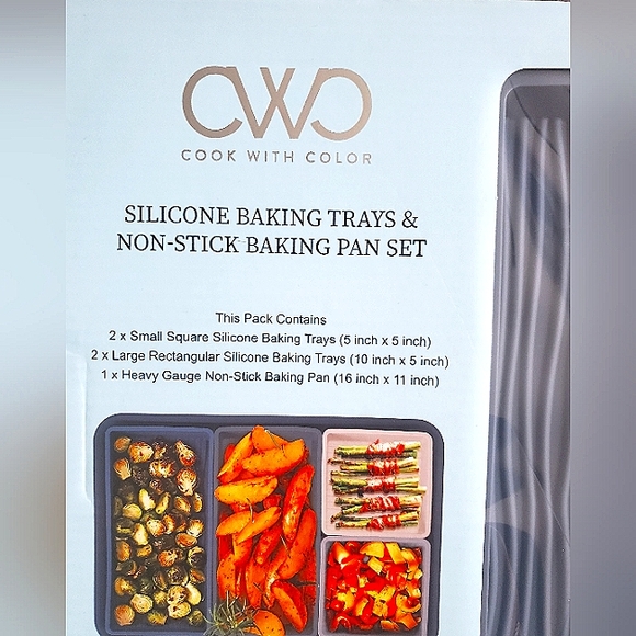 CWC Silicone Baking Trays & Non-Stick Baking Pan Set - 5 Piece - Picture 2 of 5